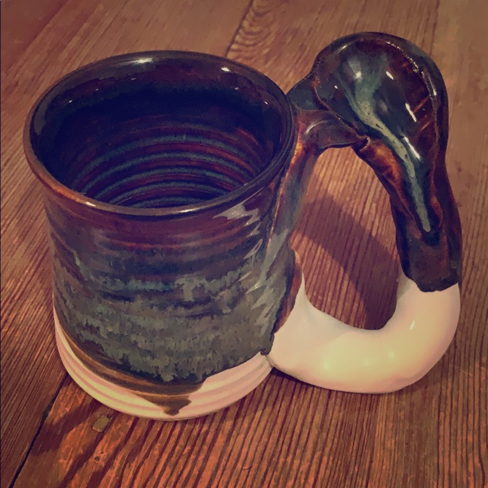 Rare earth pottery gorgeous handmade mug w handle